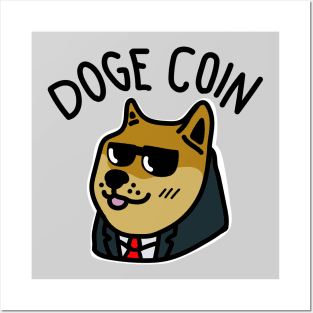 DogeCoin Doge (Dark) Posters and Art